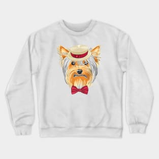 Hipster dog Yorkshire Terrier Crewneck Sweatshirt